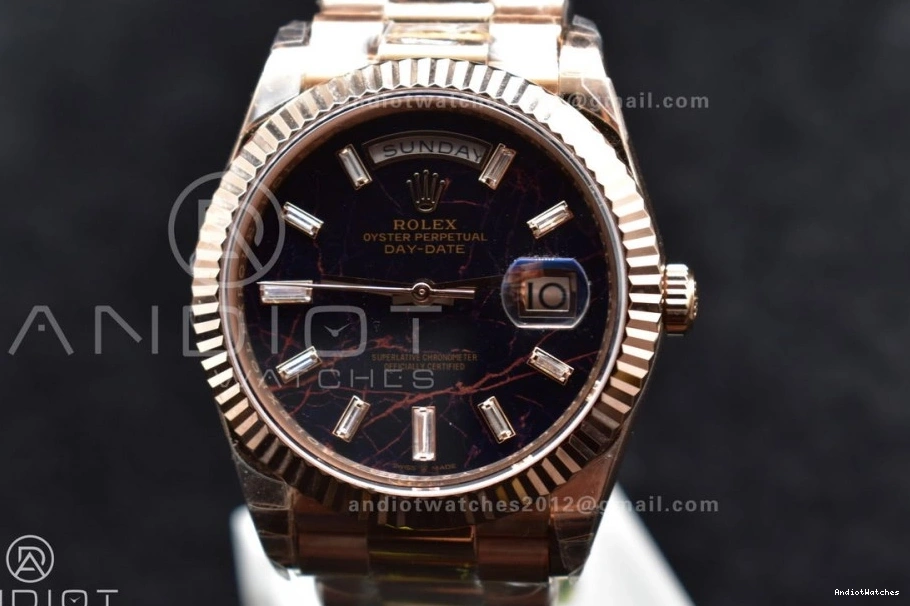 402 DayDate Steel A President RG Dial Crystal 40 Meteorite on Bracelet Markers SmartChoice 316L TWF 0520